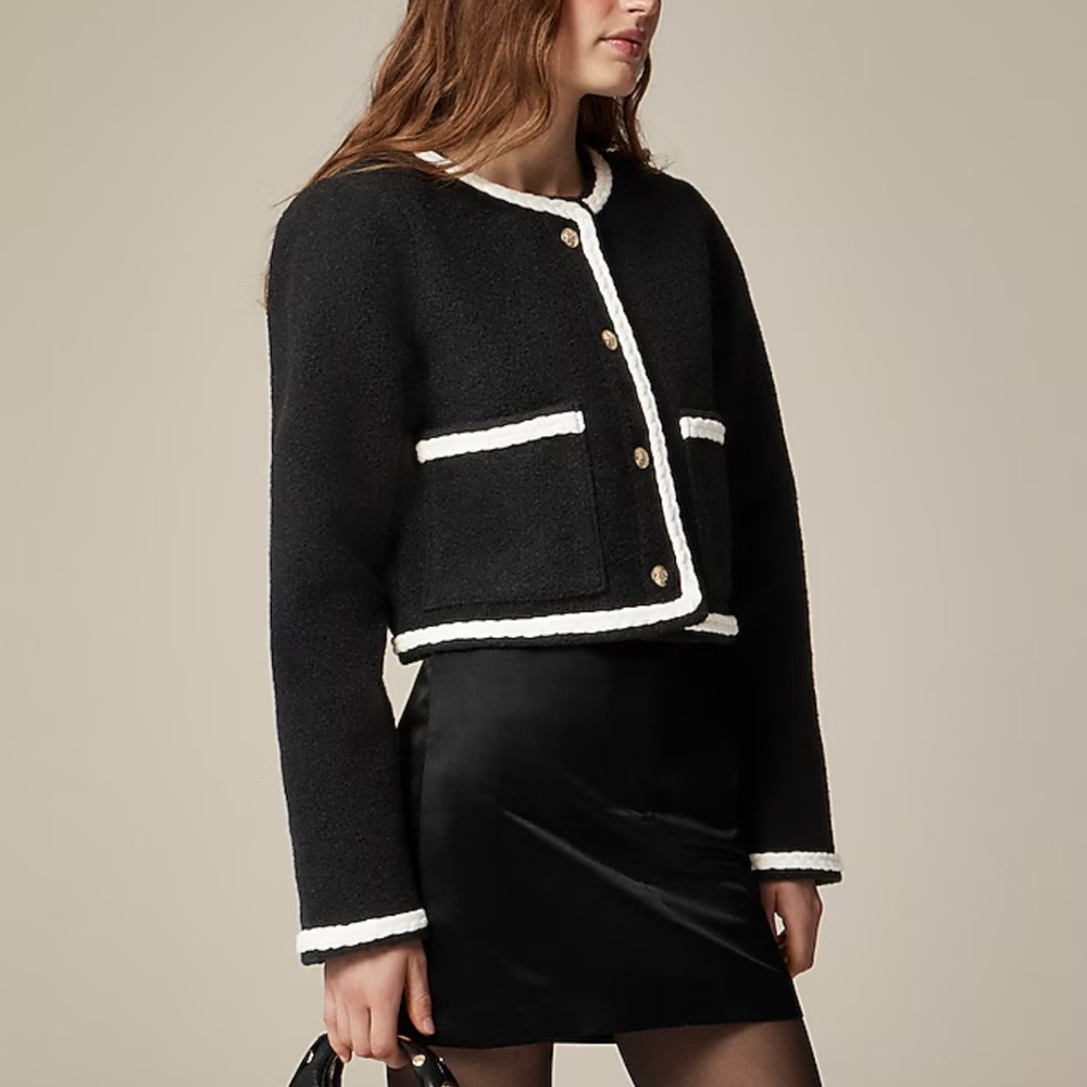 JCREW cropped boucle yarn lady jacket